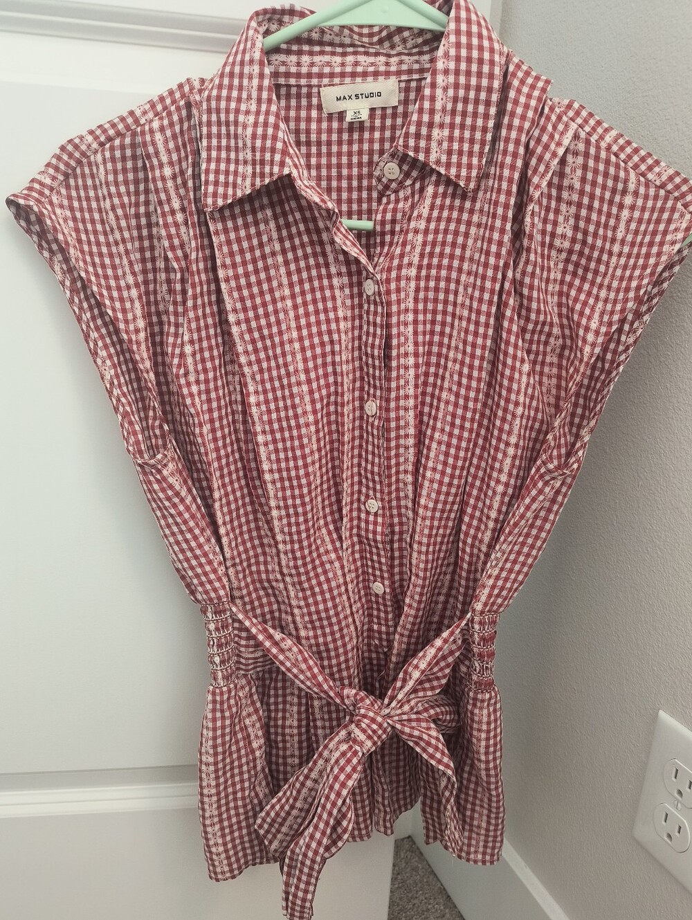 Max Studio Gingham Blouse